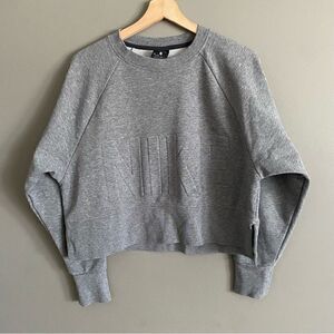 Nike Dri-FIT Grey Cropped Sweatshirt | Puff Logo | Women’s‎ XS
